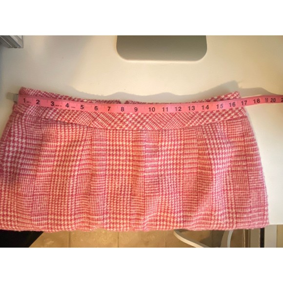 Chadwicks Plaid Skirt Wool Blend Lined Pink Size 12 80s 90s Y2k Clueless - Picture 4 of 7